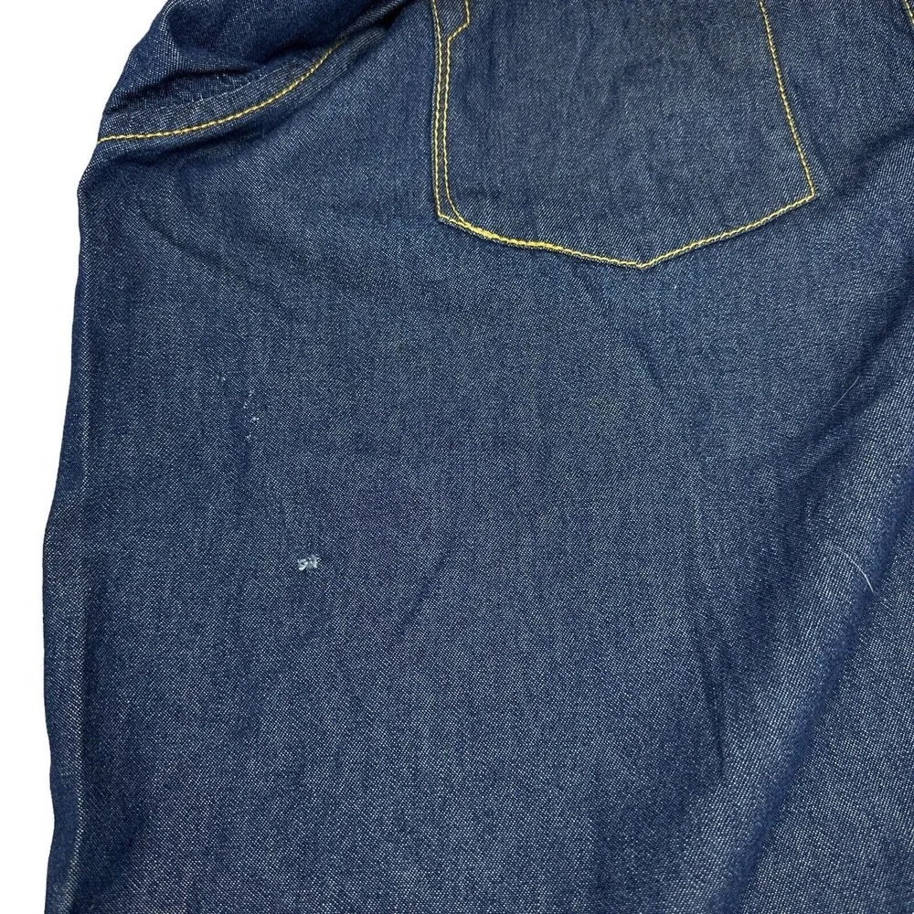 ROCAWEAR Vintage Mens Blue Denim‎ Button Up Jacket Trucker Hip Hop Y2K 3XL